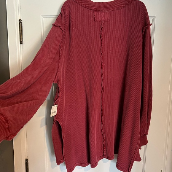 Free People Asher Thermal Knit V-neck Top - Picture 4 of 10